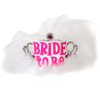 Miss-Chief Bride To Be Tiara with Veil