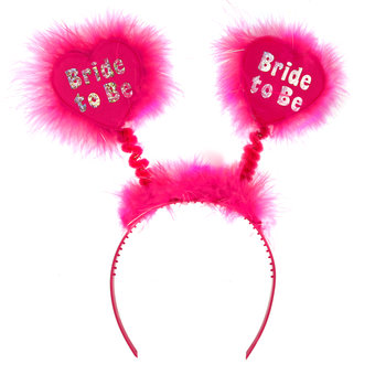 Disco Bride to Be Fluffy Silver and Pink Boppers