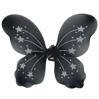 Fancy Dress Sparkling Black Fairy Wings