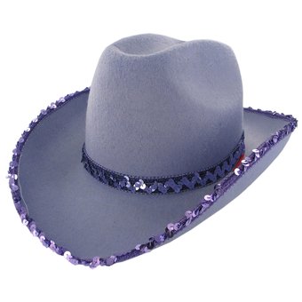 Cowboy Hat with Sequin Brim and Trim