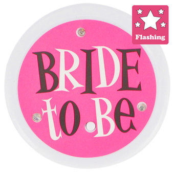 Flashing Pink Bride To Be Hen Night Badge (new window)