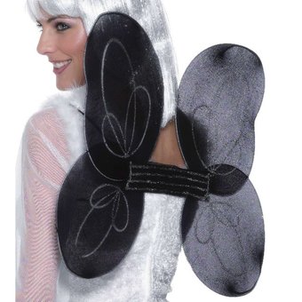 Fancy Dress Angel Wings with Silver Glitter