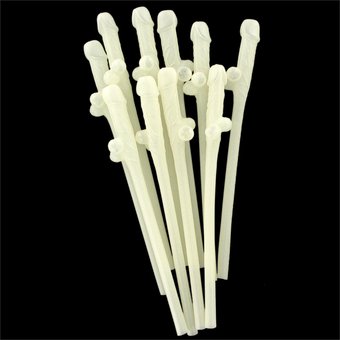 Glow in the Dark Willy Straws (10 Pack)