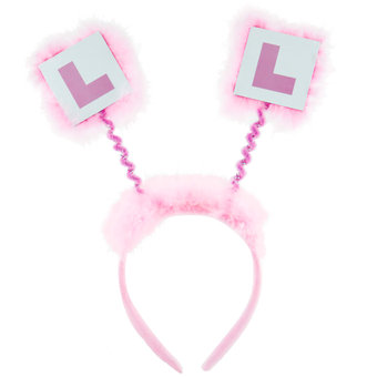 L Plate Pink Fluffy Boppers