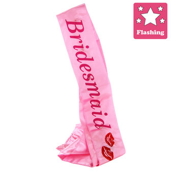 Flashing Bridesmaid Pink Satin Sash