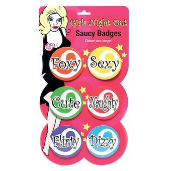 Girls Night Out Saucy Hen Night Badges (6 Pack)