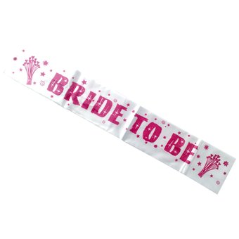 White Satin Bride to Be Hen Party Sash