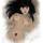 Akiko has long black hair and brown eyes