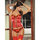 Dreamgirl Red Roses Stretch Satin Bustier Stockings Set