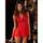 Rene Rofe Lace and Mesh Halter Babydoll and G-String