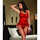 Dreamgirl Juliette Satin and Velvet Halter Basque and Thong