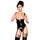 Exposed Liquid Onyx Cupless Merry Widow and G-String Set