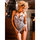 Baci Lingerie Sheer Zebra Print Babydoll and String