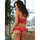 Dreamgirl Red Diamond Stretch Lace Bra and Strappy Short Set