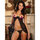 Dreamgirl Burlesque Bombshell Sheer Half Cup Babydoll Set
