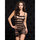 Leg Avenue Diamond Net Mini Dress with Sheer Stripes