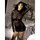 Fantasy Long Sleeve Lace Mini Dress and G-String