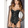 Escante Sexy Secretary Pinstripe Basque and Stockings Set