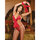 Dreamgirl Red Diamond Teddy with Satin Bow and Wrist Restraints