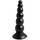 Beaded Black Anal Dildo with Suction Cup Base 6.5 Inch