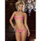 Rene Rofe Lace Peek-A-Boo Bra and Crotchless Thong Set