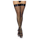 Classified Fishnet Stockings With PVC Top