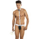 PPU Underwear Cotton Lycra Thong with Collar and Bow Tie
