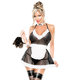 Exposed Fishnet and Lace French Maid Costume
