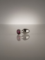 Julian Snelling Large Stainless Steel Jewelled Butt Plug Red