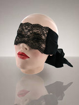Coco de Mer Black Chiffon and Lace Blindfold