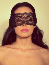 Coco de Mer Black Chiffon and Lace Blindfold