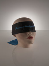 Coco de Mer 'Freedom Is...' Embroidered Silk Blindfold Black