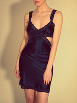 Stella McCartney Clara Whispering Silk Chemise Midnight Blue