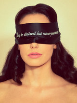 Coco de Mer 'Always Be Desired...' Embroidered Silk Blindfold