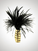 Paul Seville Gold Coque and Ostrich Feather Tickler