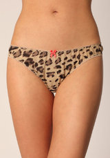 Mimi Holliday Coco Loco Leopard Print Silk Bow Thong