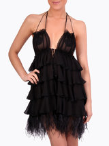 Jenny Packham Silk Chiffon Feather Slip