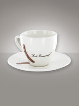 Outlandish Creations 'Hot Sausage' Naughty Teacup and Saucer
