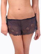 steph aman Vermicellie Flower Silk Chiffon Shorts