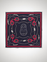 Age of Reason Bondage Doll Fuschia and Navy Silk Scarf