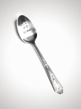 'Rise and Grind' Silver Plated Coffee Spoon