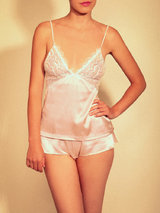 Mimi Holliday Bisou Bisou Frost Silk Satin and Lace Cami