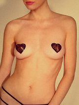 Atsuko Kudo Heart Shaped Lace Nude Latex Pasties