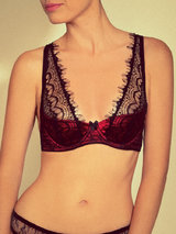 Mimi Holliday Bisou Bisou Kiss Silk Satin Plunge Shoulder Bra