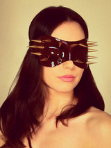 Paul Seville Red Patent Leather Spiked Blindfold Mask