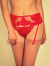 Coco de Mer Disciplina PVC and Lace Suspender Belt