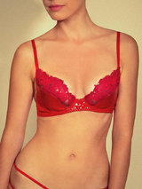Coco de Mer Disciplina PVC and Lace Plunge Bra
