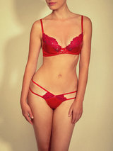 Coco de Mer Disciplina PVC and Lace Plunge Bra