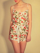 Mimi Holliday Exotique Red Rose Chiffon Teddy