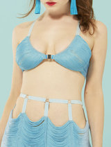 Made by Niki Fringe Bra in Azure Blue